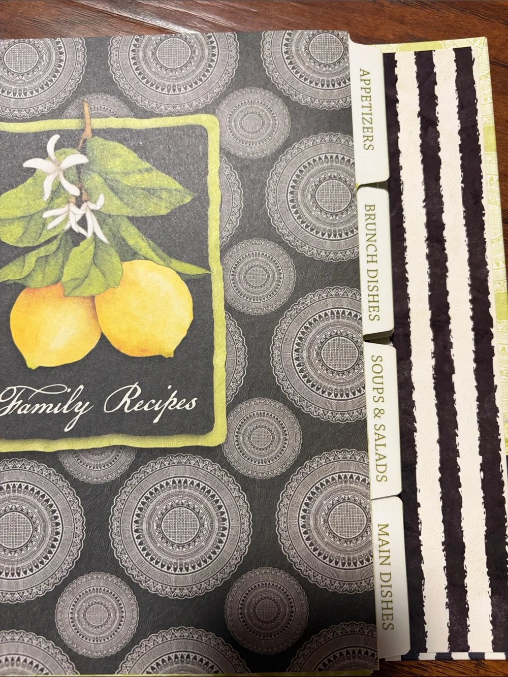 Pear-Themed Recipe Blank Cookbook Booklet - Green, Yellow, Black